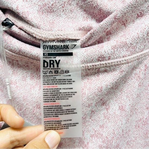 NWT GYMSHARK Compression Fit Fleur Texture Leggings Dusky Pink Marl - Picture 7 of 10